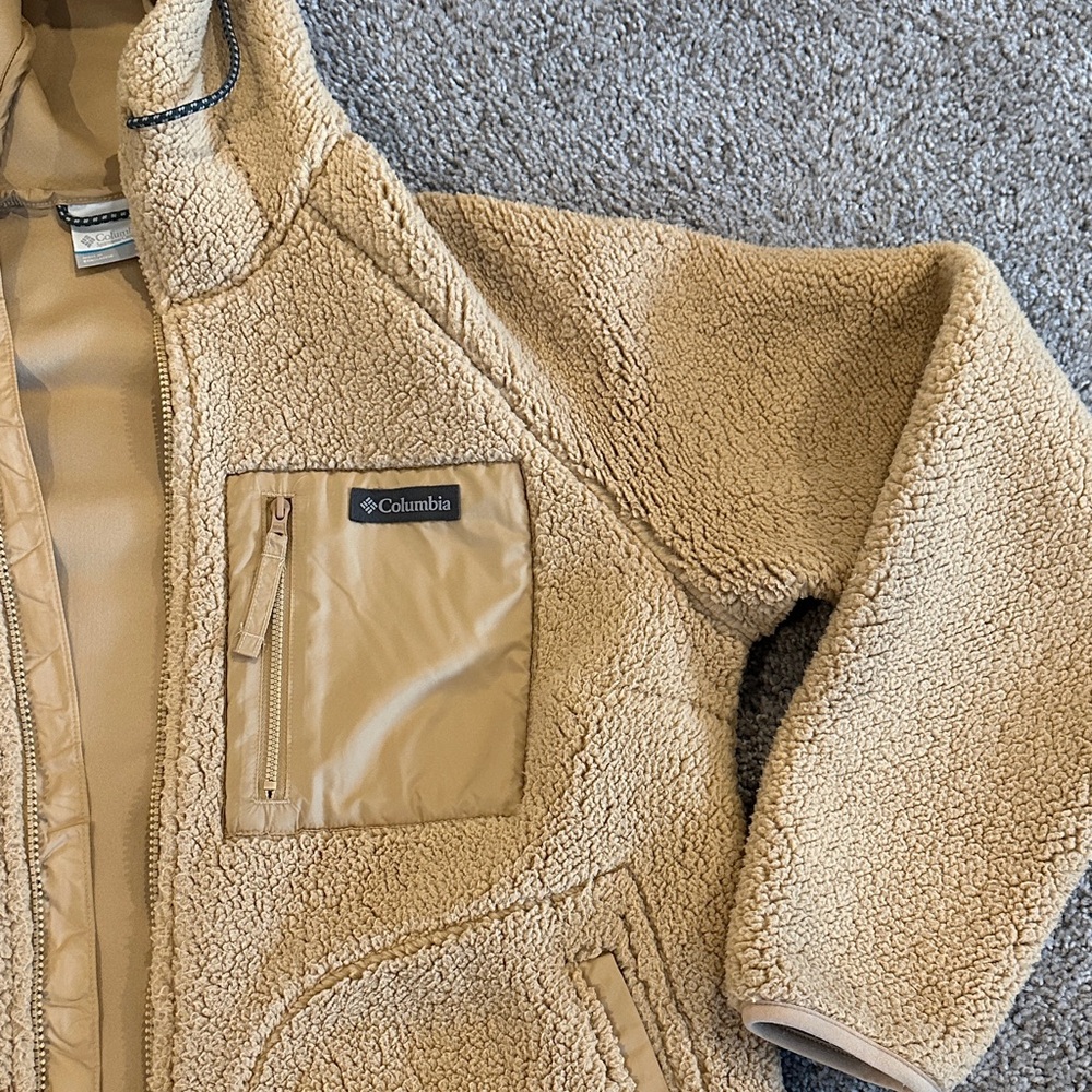 Columbia Cozy Tan Hooded Fleece Jacket - Picture 3 of 6